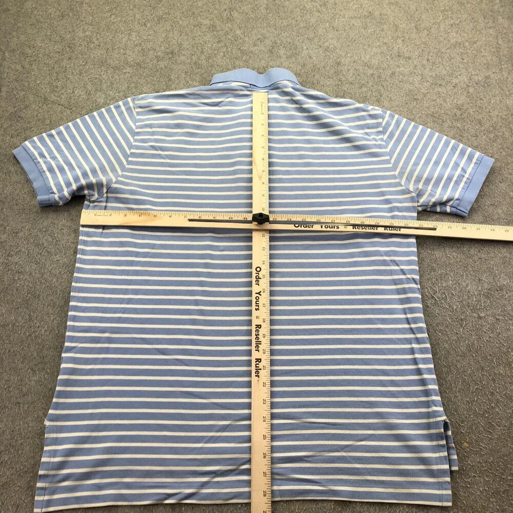 Polo Ralph Lauren Polo Shirt Mens XL Blue Stripe Pony Logo Cotton Knit Casual